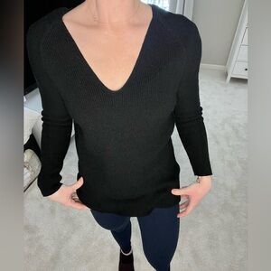 Athleta Path Black V-Neck Women's Sweater